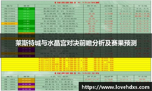 莱斯特城与水晶宫对决前瞻分析及赛果预测